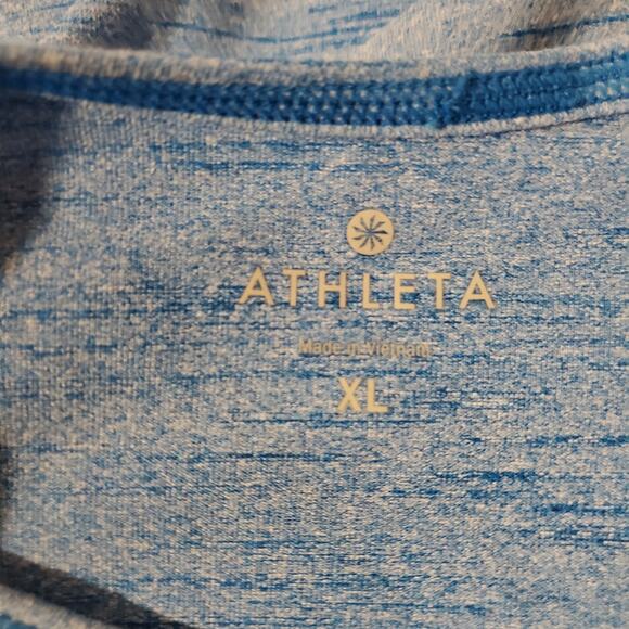 Athleta Running Wild Heathered Blue Long Sleeve Running Shirt Womens Size XL - Picture 7 of 11